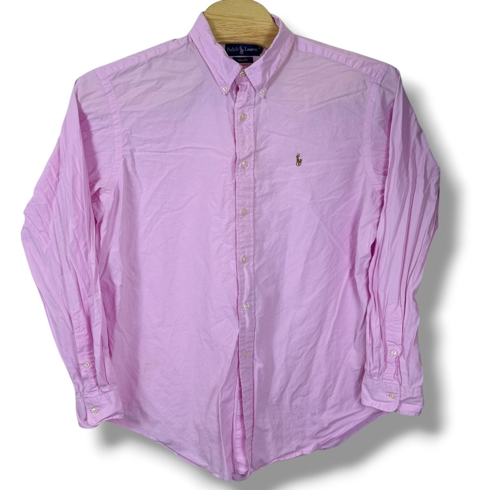 Ralph Lauren Button Down Men XXL Pink Classic Fit Flesh Pony Logo Preppy - Picture 2 of 9